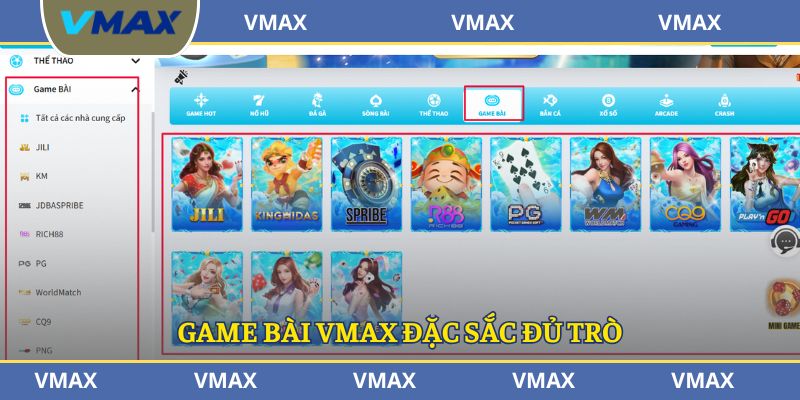 Game bài VMAX đặc sắc đủ trò