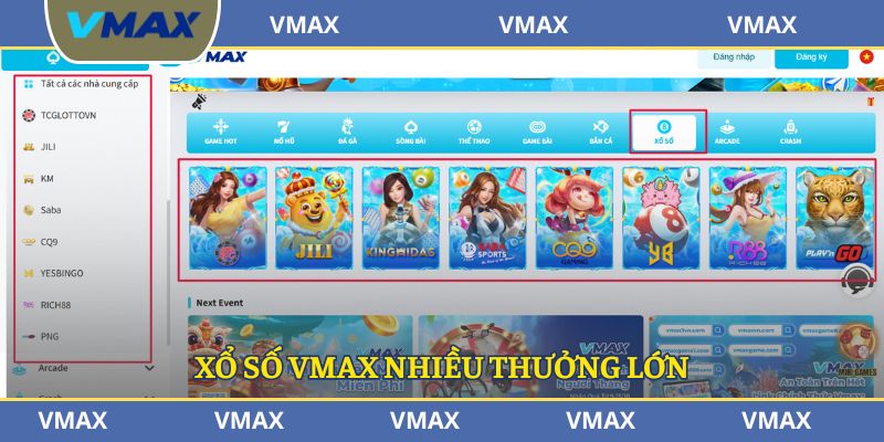Xổ số VMAX nhiều thưởng lớn